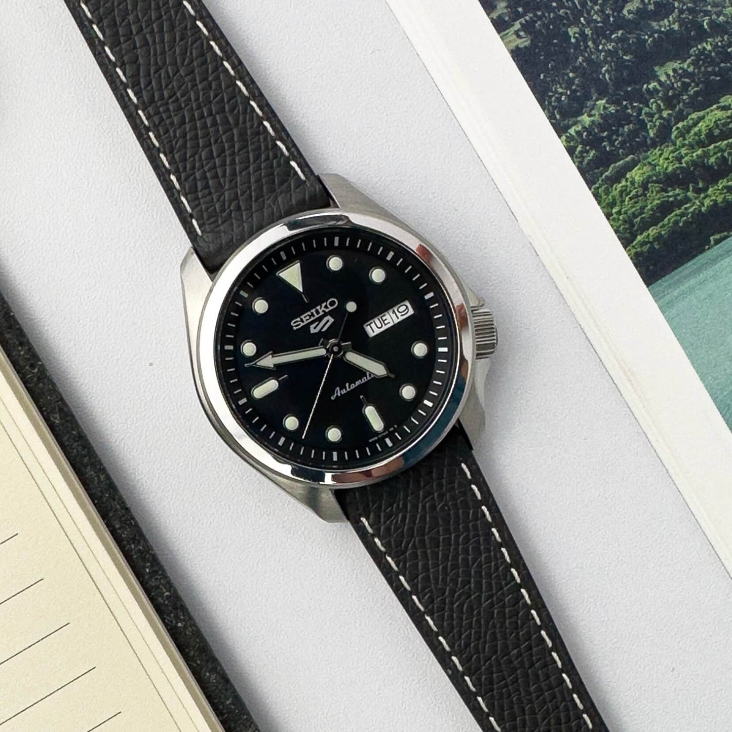 GRAPHITE - GRAINED CALF LEATHER WATCH STRAP